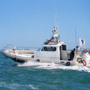 40ft 12m Deep V Fiberglass Closed Cabin RIB Boat CE Certified Hypalon Tube Coastal Enforcement Rigid Inflatable Boat